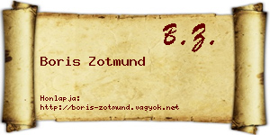 Boris Zotmund névjegykártya
